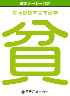 佐藤良雄の2021年の漢字メーカー結果