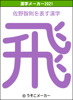 佐野智則の2021年の漢字メーカー結果