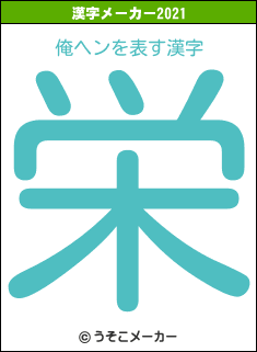 俺ヘンの2021年の漢字メーカー結果