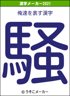 俺達の2021年の漢字メーカー結果