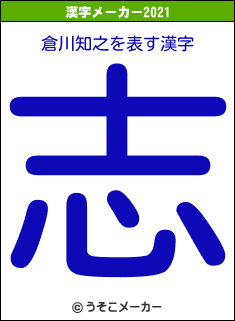 倉川知之の2021年の漢字メーカー結果