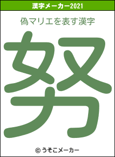 偽マリエの2021年の漢字メーカー結果