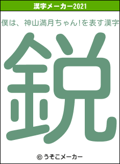 僕は、神山満月ちゃん!の2021年の漢字メーカー結果