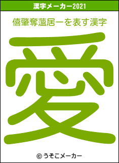 僖肇奪薀居ーの2021年の漢字メーカー結果