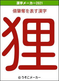 僖肇奪の2021年の漢字メーカー結果