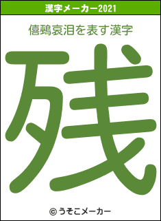 僖鵐哀泪の2021年の漢字メーカー結果