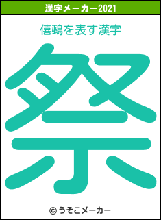 僖鵐の2021年の漢字メーカー結果