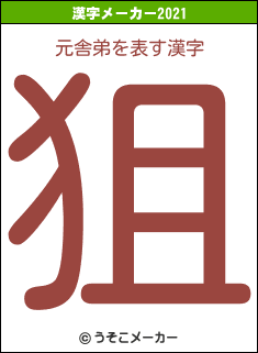 元舎弟の2021年の漢字メーカー結果