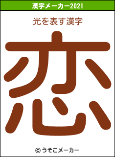 光の2021年の漢字メーカー結果