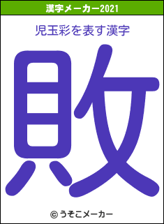 児玉彩の2021年の漢字メーカー結果