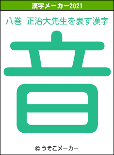 八巻 正治大先生の2021年の漢字メーカー結果