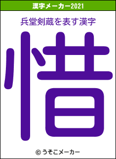 兵堂剣蔵の2021年の漢字メーカー結果