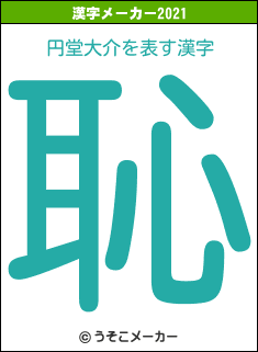 円堂大介の2021年の漢字メーカー結果