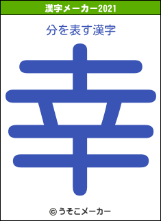 分の2021年の漢字メーカー結果