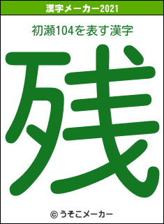 初瀬104の2021年の漢字メーカー結果