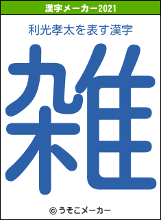 利光孝太の2021年の漢字メーカー結果