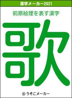 前原絵理の2021年の漢字メーカー結果