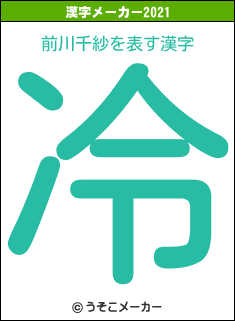 前川千紗の2021年の漢字メーカー結果