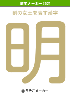 剣の女王の2021年の漢字メーカー結果