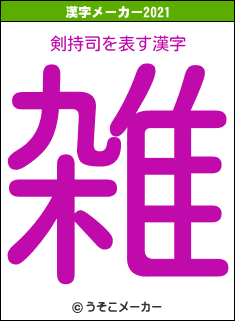 剣持司の2021年の漢字メーカー結果