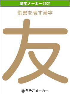 劉書の2021年の漢字メーカー結果