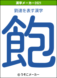 劉達の2021年の漢字メーカー結果