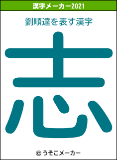 劉順達の2021年の漢字メーカー結果