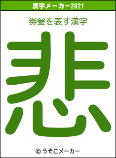 劵瓮の2021年の漢字メーカー結果