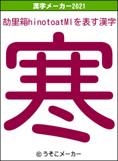 劼里箱hinotoatMIの2021年の漢字メーカー結果