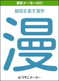 匐短の2021年の漢字メーカー結果