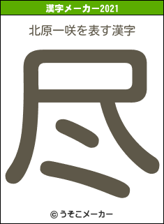北原一咲の2021年の漢字メーカー結果