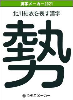 北川結衣の2021年の漢字メーカー結果