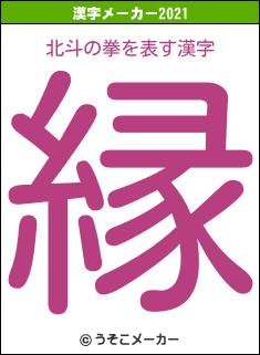 北斗の拳の2021年の漢字メーカー結果