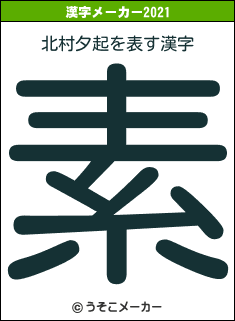 北村夕起の2021年の漢字メーカー結果