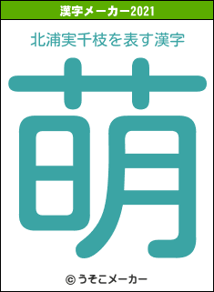 北浦実千枝の2021年の漢字メーカー結果