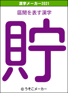 區聞の2021年の漢字メーカー結果