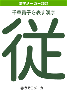 千草貴子の2021年の漢字メーカー結果