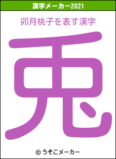 卯月桃子の2021年の漢字メーカー結果