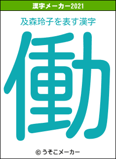 及森玲子の2021年の漢字メーカー結果