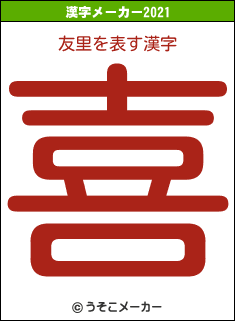 友里の2021年の漢字メーカー結果