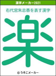 右代宮朱志香の2021年の漢字メーカー結果