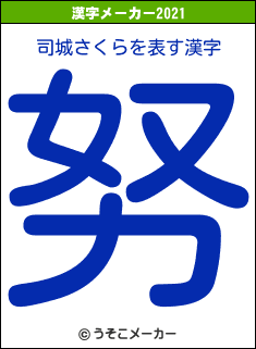 司城さくらの2021年の漢字メーカー結果
