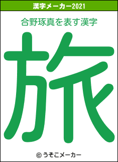 合野琢真の2021年の漢字メーカー結果