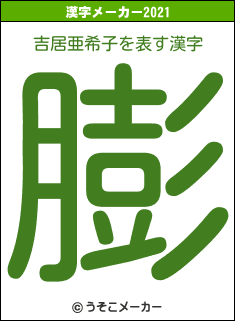 吉居亜希子の2021年の漢字メーカー結果