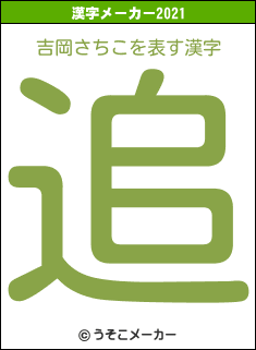 吉岡さちこの2021年の漢字メーカー結果
