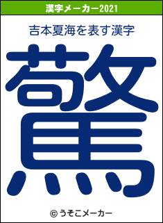 吉本夏海の2021年の漢字メーカー結果