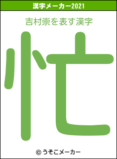 吉村崇の2021年の漢字メーカー結果