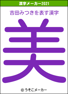吉田みつきの2021年の漢字メーカー結果