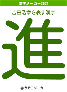 吉田浩章の2021年の漢字メーカー結果