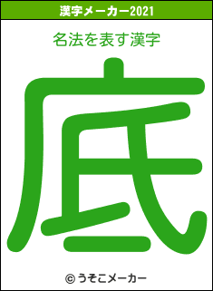 名法の2021年の漢字メーカー結果